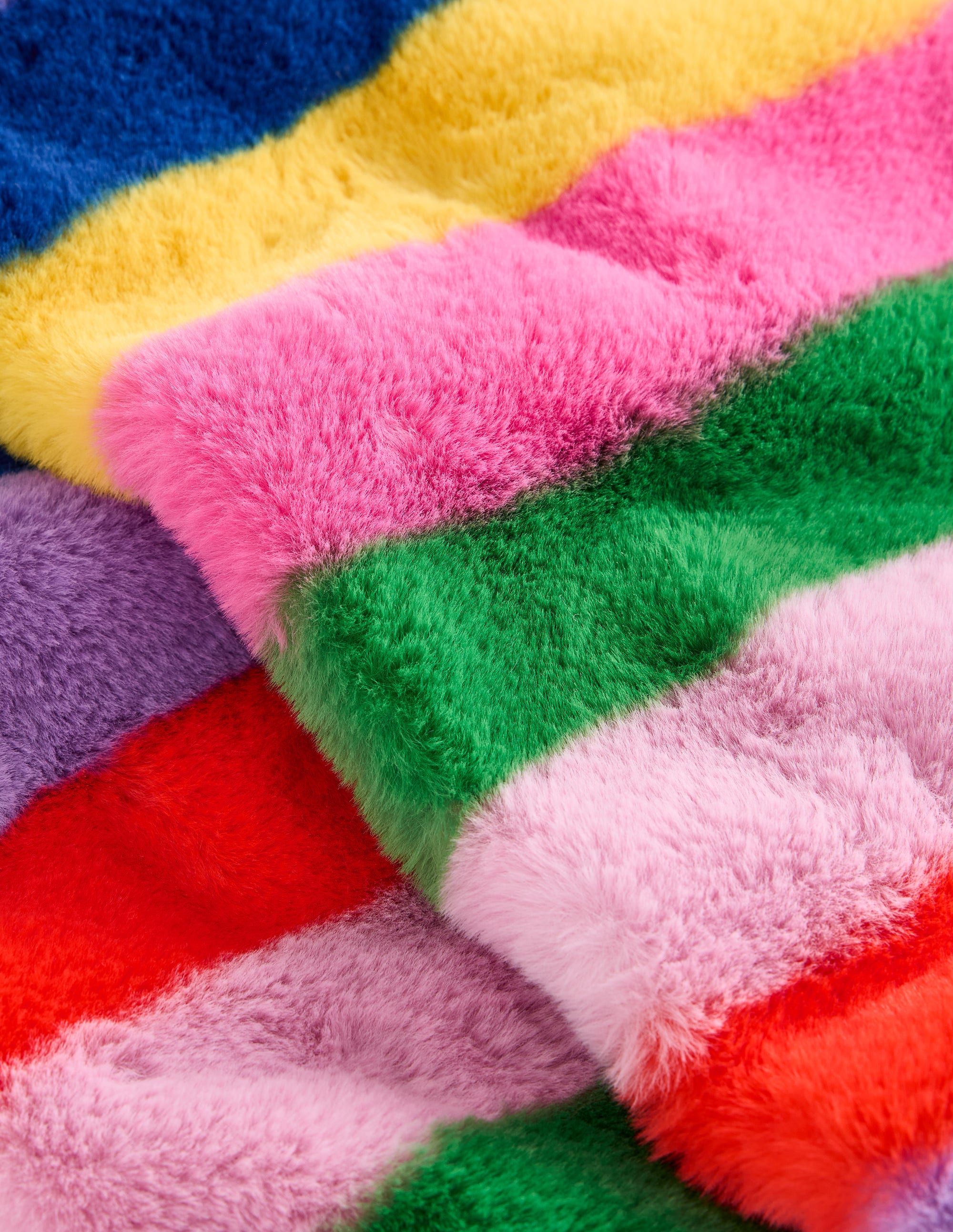Faux Fur Stripe Scarf-Multi - Image 3