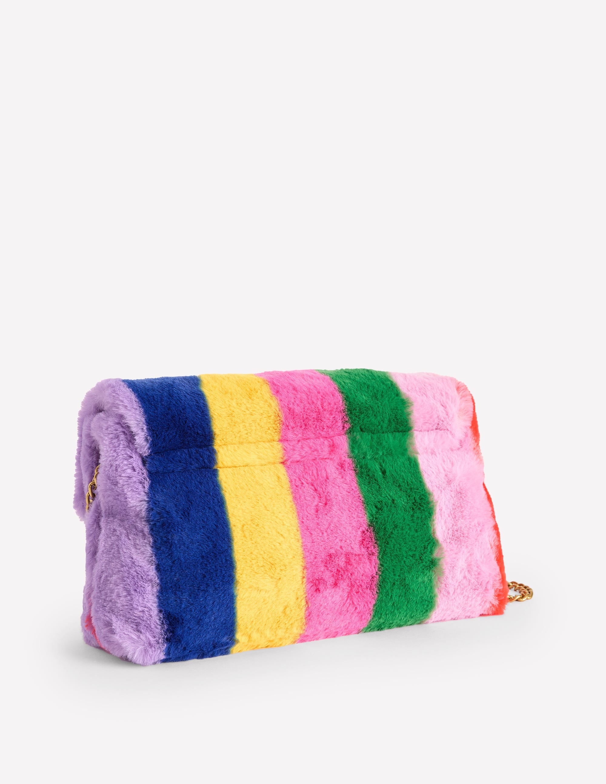 Stripe Faux Fur Bag-Multi - Image 3