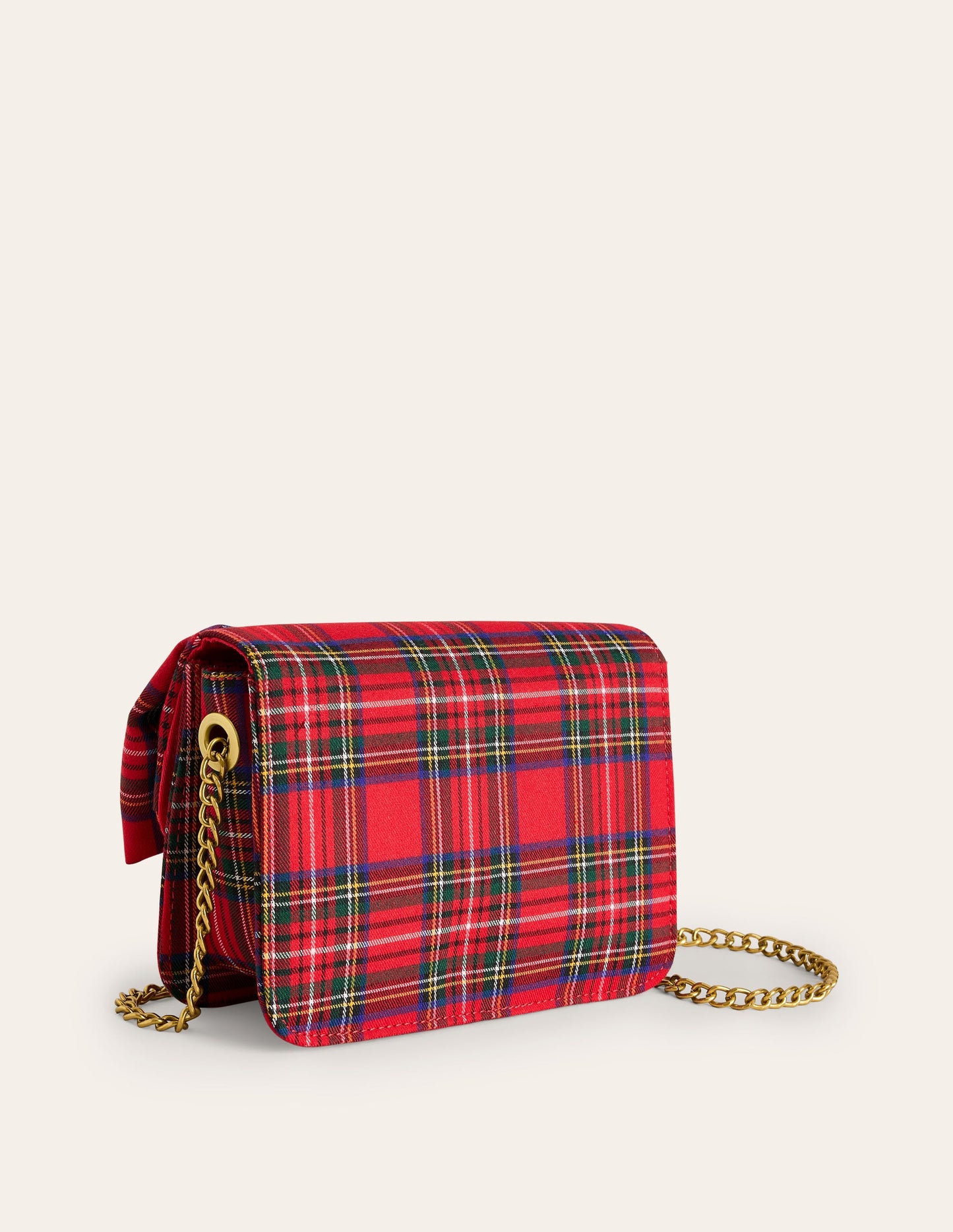 Bow Evening Purse-Red and Blue Check