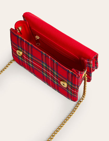 Bow Evening Purse-Red and Blue Check