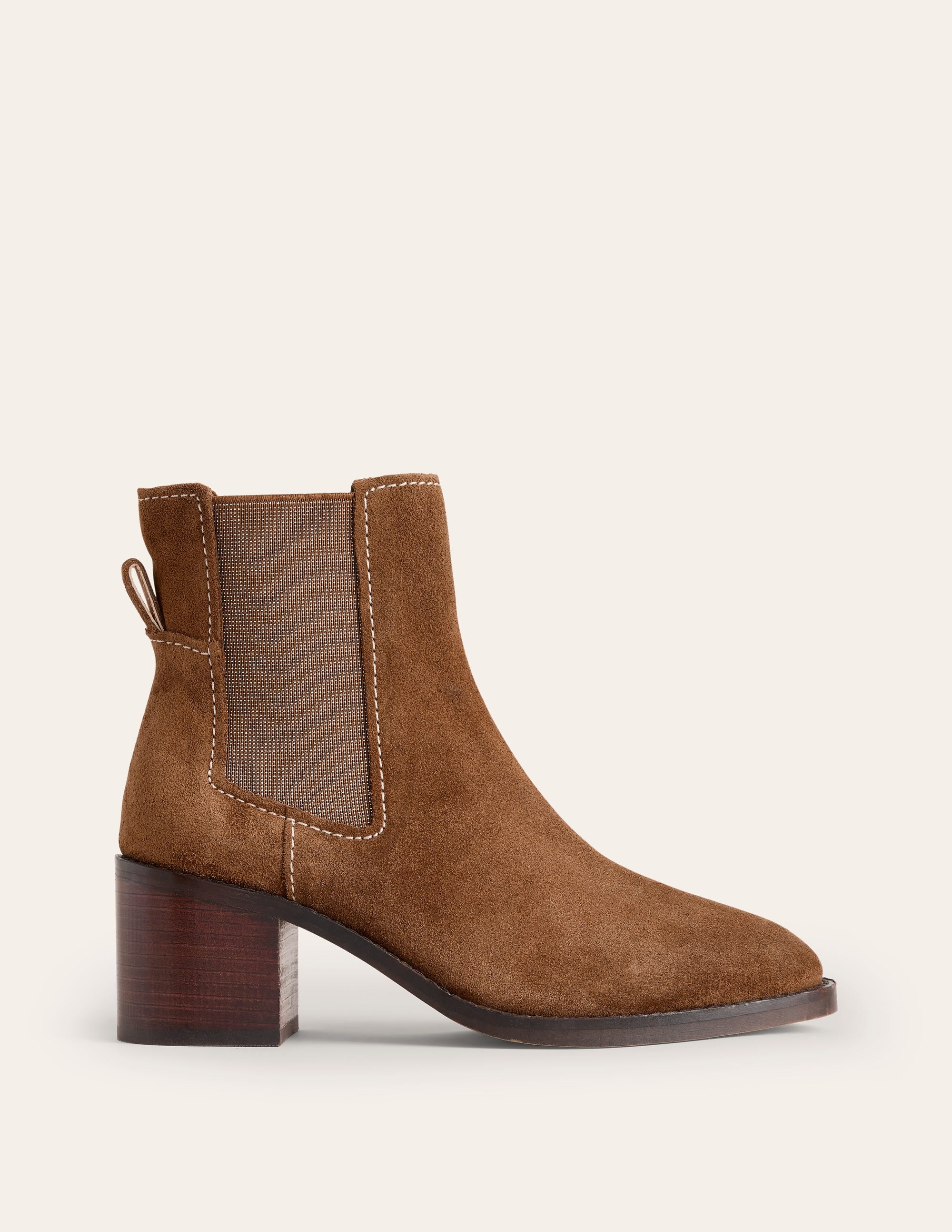 Chelsea Block Heel Boots-Tan - Image 1