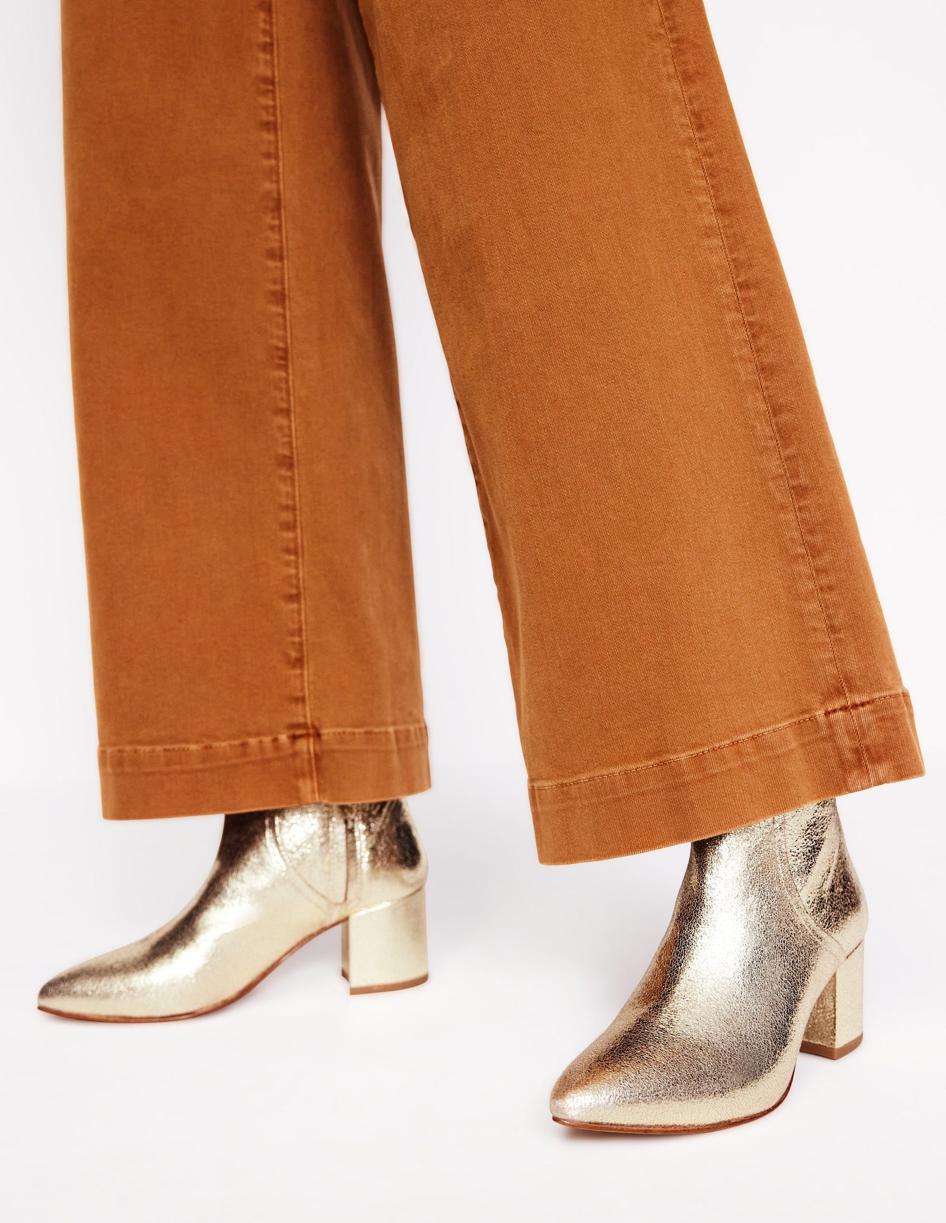 Block Heel Leather Ankle Boots-Gold | Boden USA Block Heel Leather Ankle Boots-Gold | Boden USA