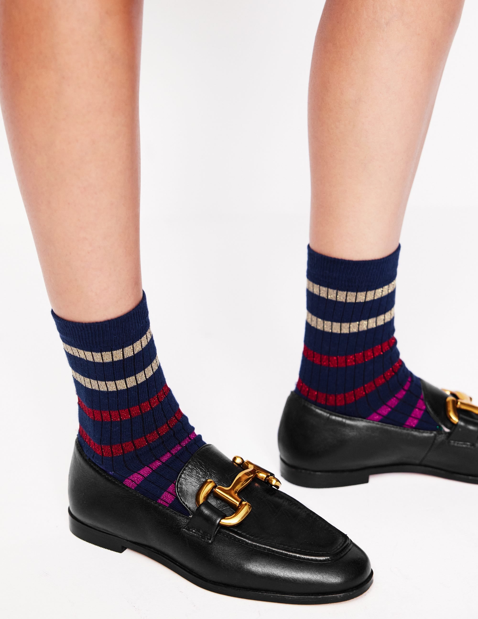 3 Pack Sparkle Socks-Sparkle Stripe - Image 1