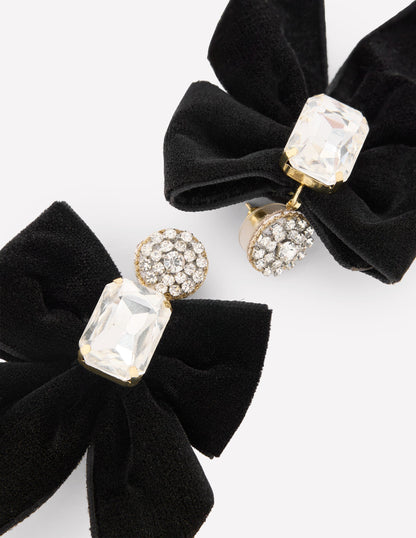 Novelty Bow Earrings-Black-3