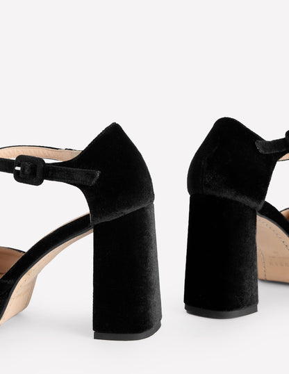 Closed Toe Platforms-Black Velvet