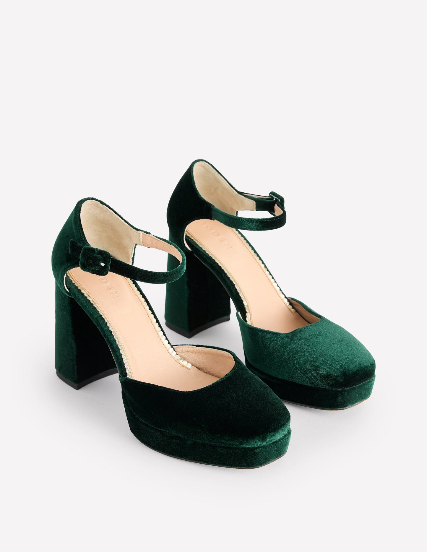 Closed Toe Platforms-Green Velvet