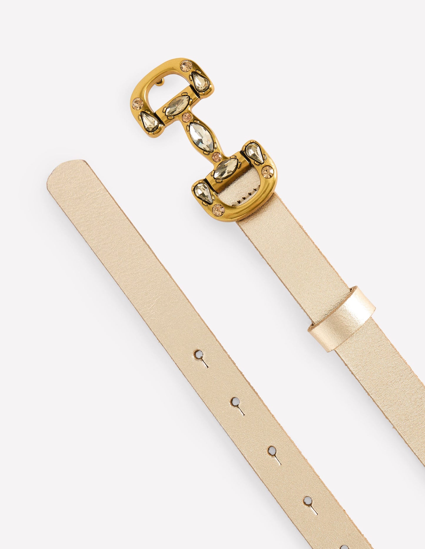 Jewelled Iris Snaffle Belt-Gold