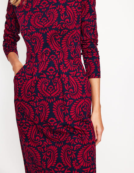 Florrie Long Sleeve Dress-Liquorice, Decorative Flora