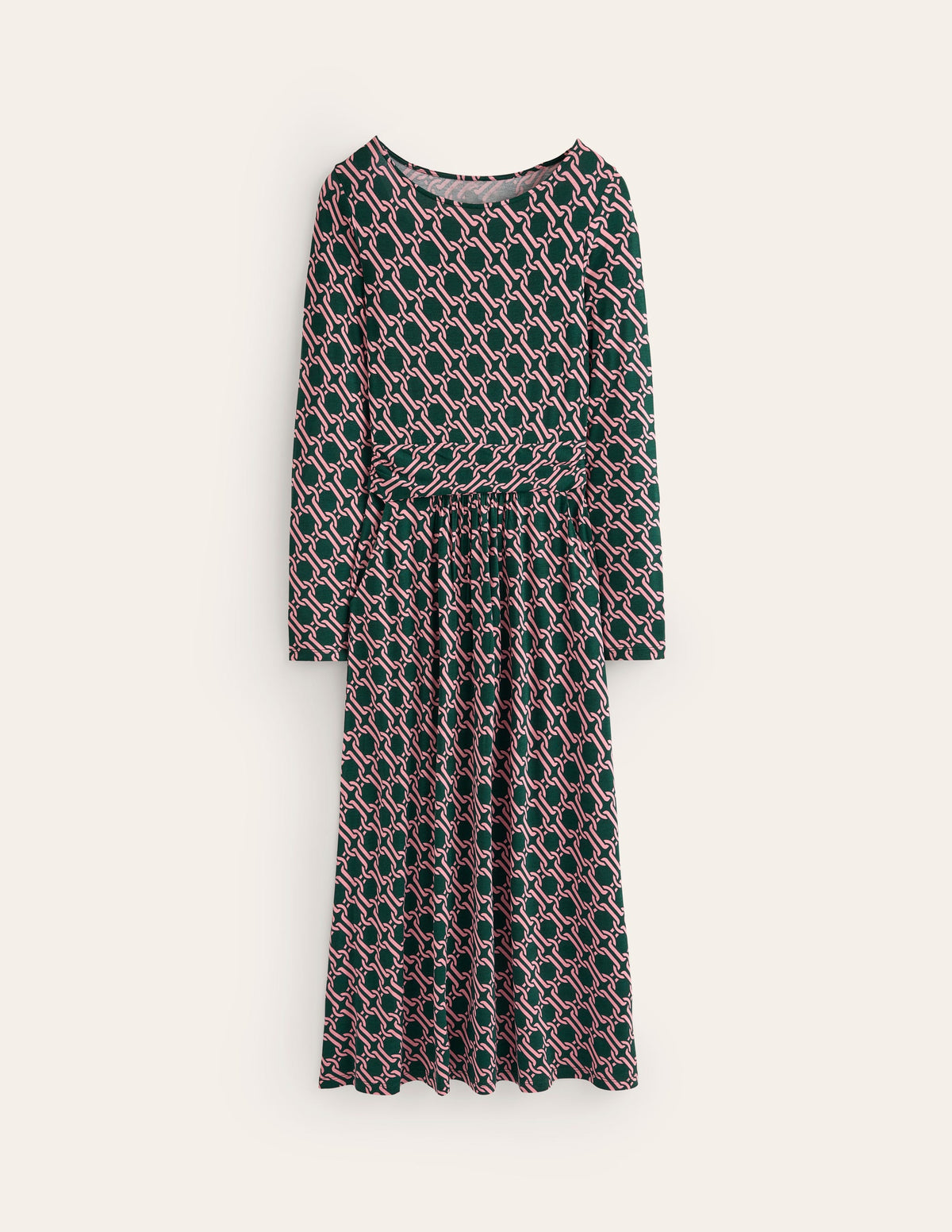 Amelie Long Sleeve Midi Dress-Glade, Chain Geo - Image 6
