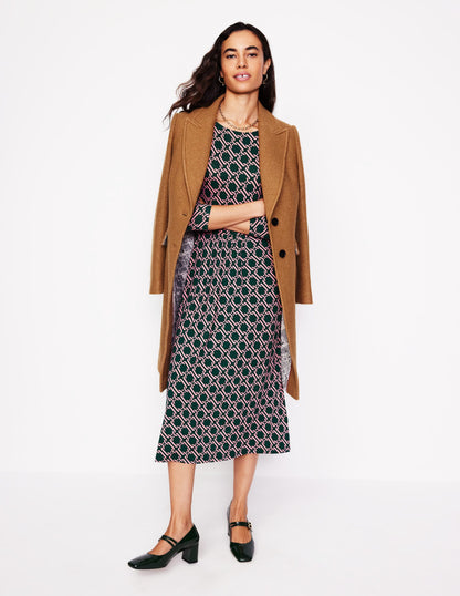 Amelie Long Sleeve Midi Dress-Glade, Chain Geo