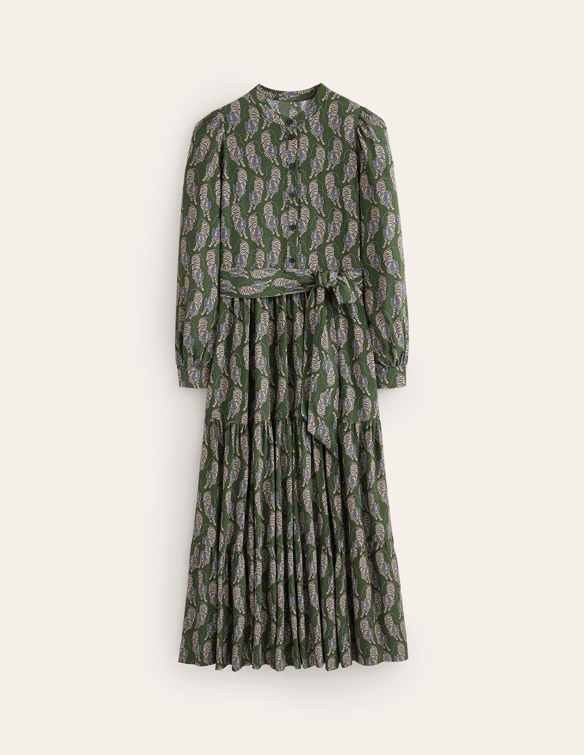 Alba Viscose Maxi Dress-Chive, Tiger - Image 6