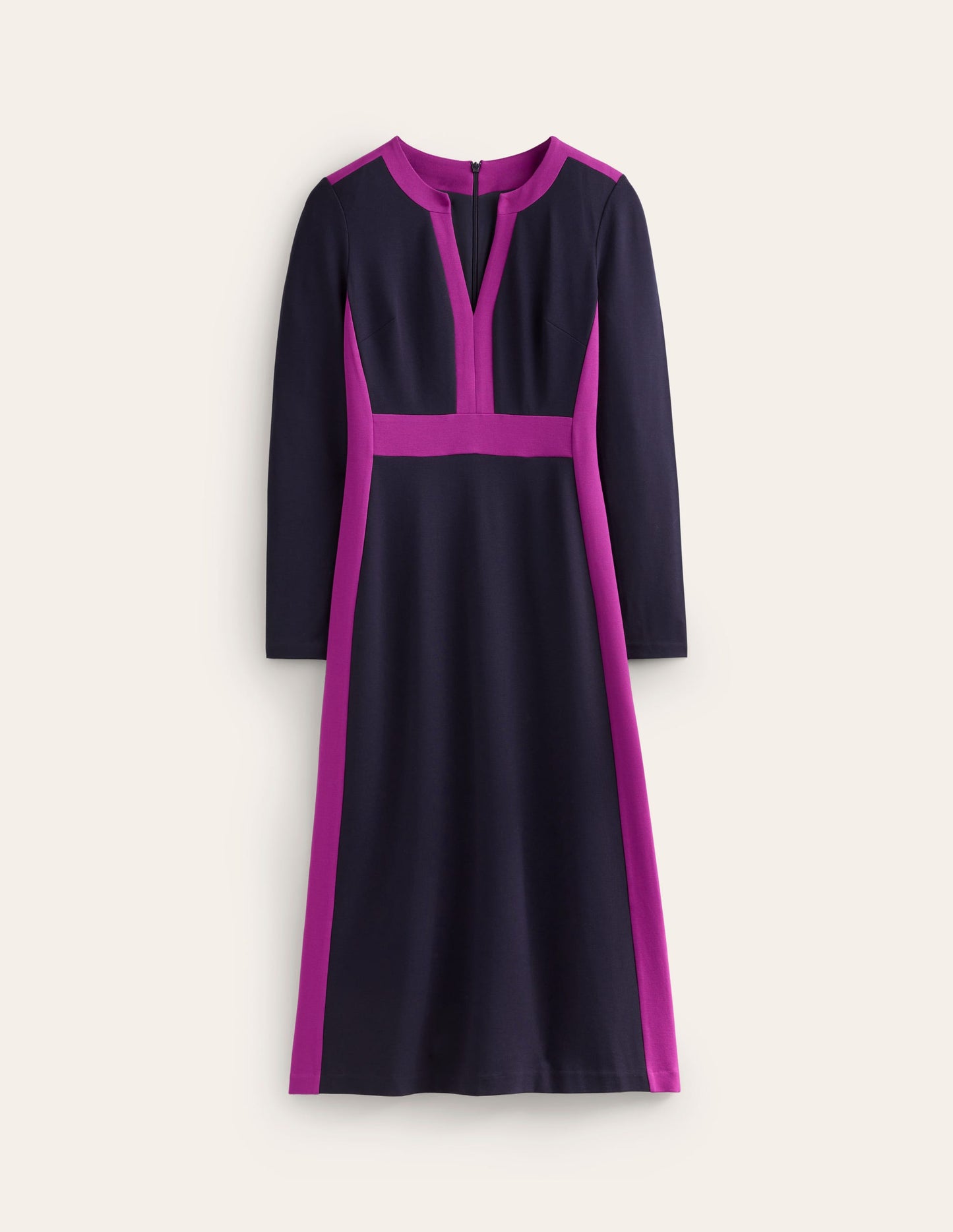 Catherine Ponte Midi Dress-Navy