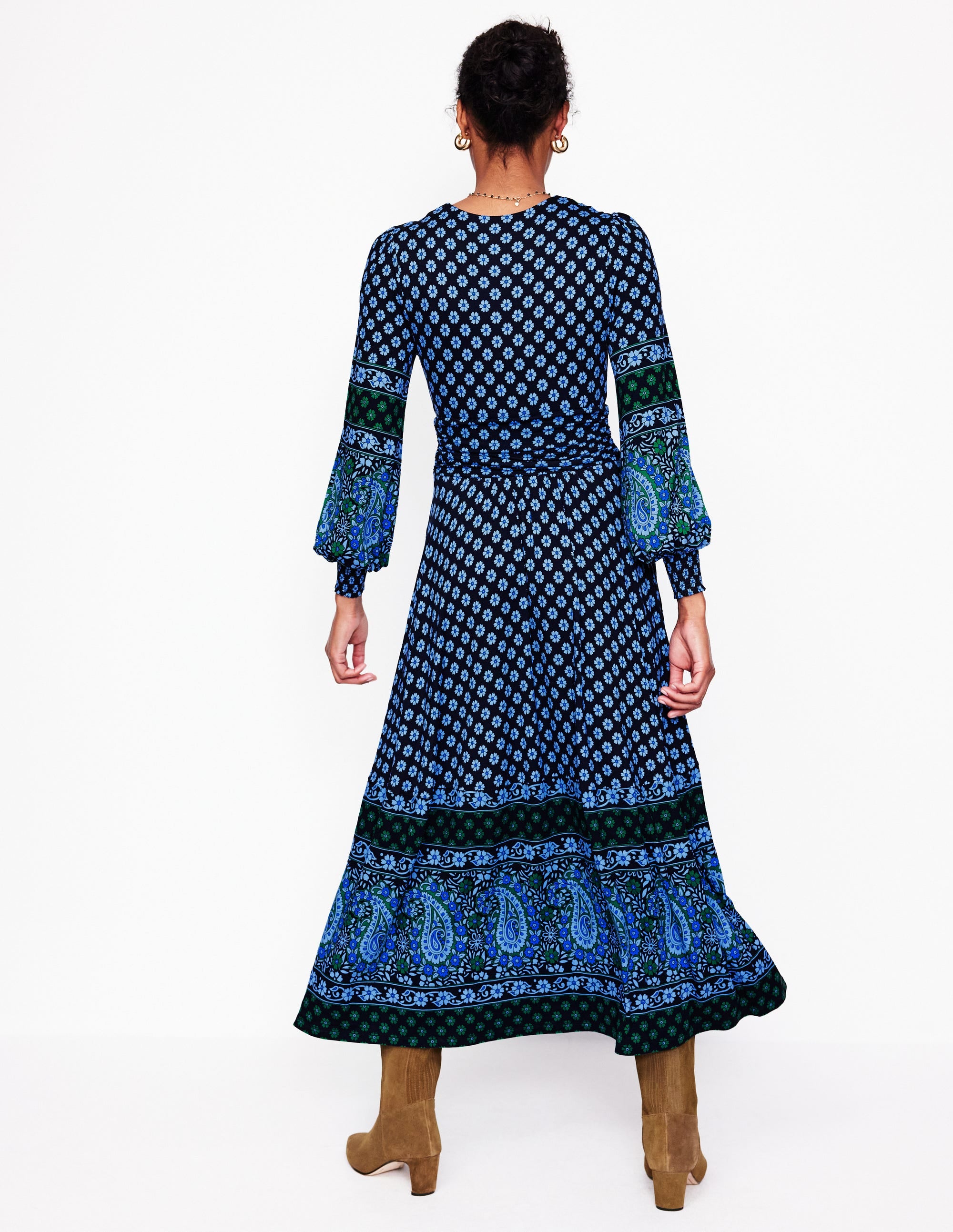 Daphne Jersey Maxi Dress-Dawn Blue, Paisley Posy - Image 3