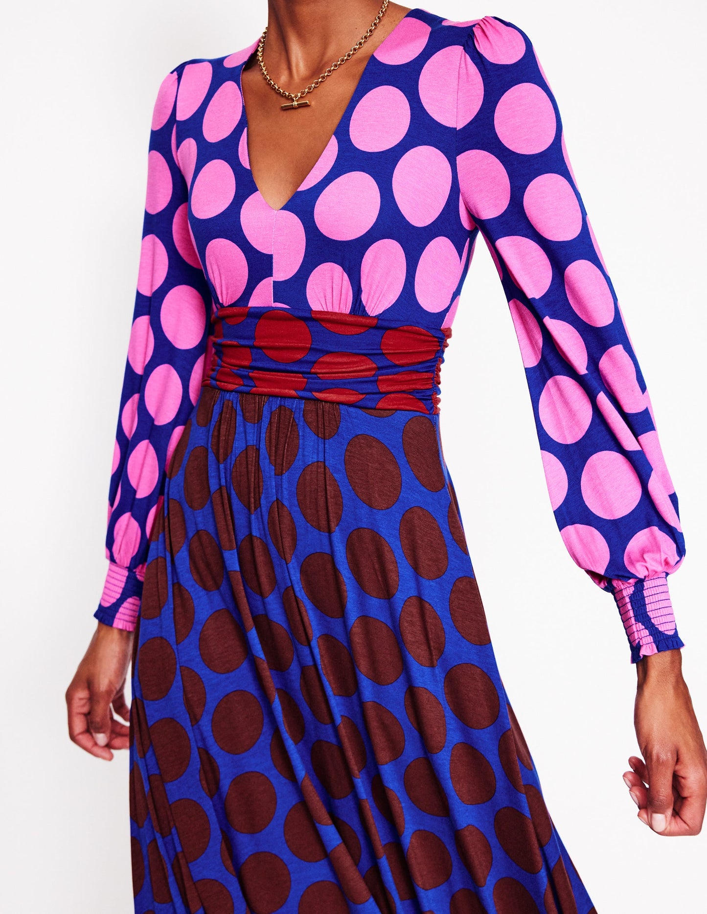 Daphne Jersey Maxi Dress-Pink Tourmaline, Large Spot