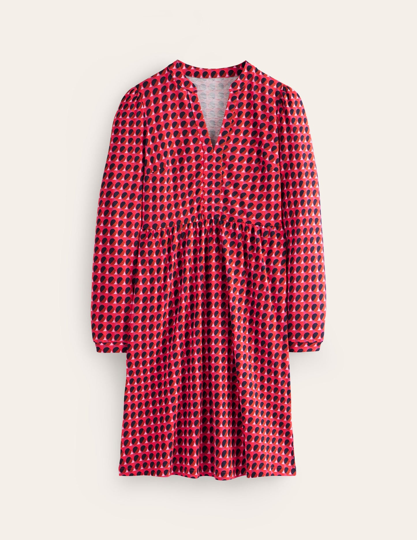 Naomi Relaxed Jersey Dress-Rouge, Sphere Geo