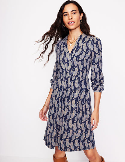 Naomi Relaxed Jersey Dress-French Navy, Tiger