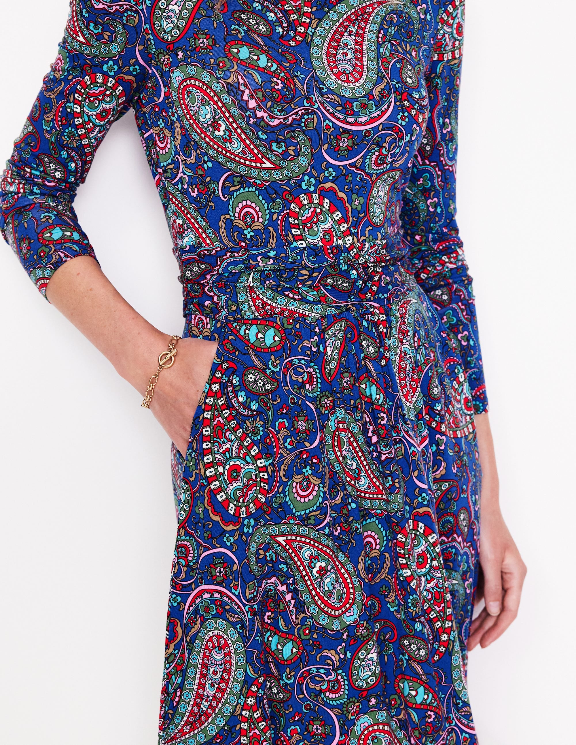 Amelie Long Sleeve Dress-Blue Jay, Paisley Paradise - Image 2