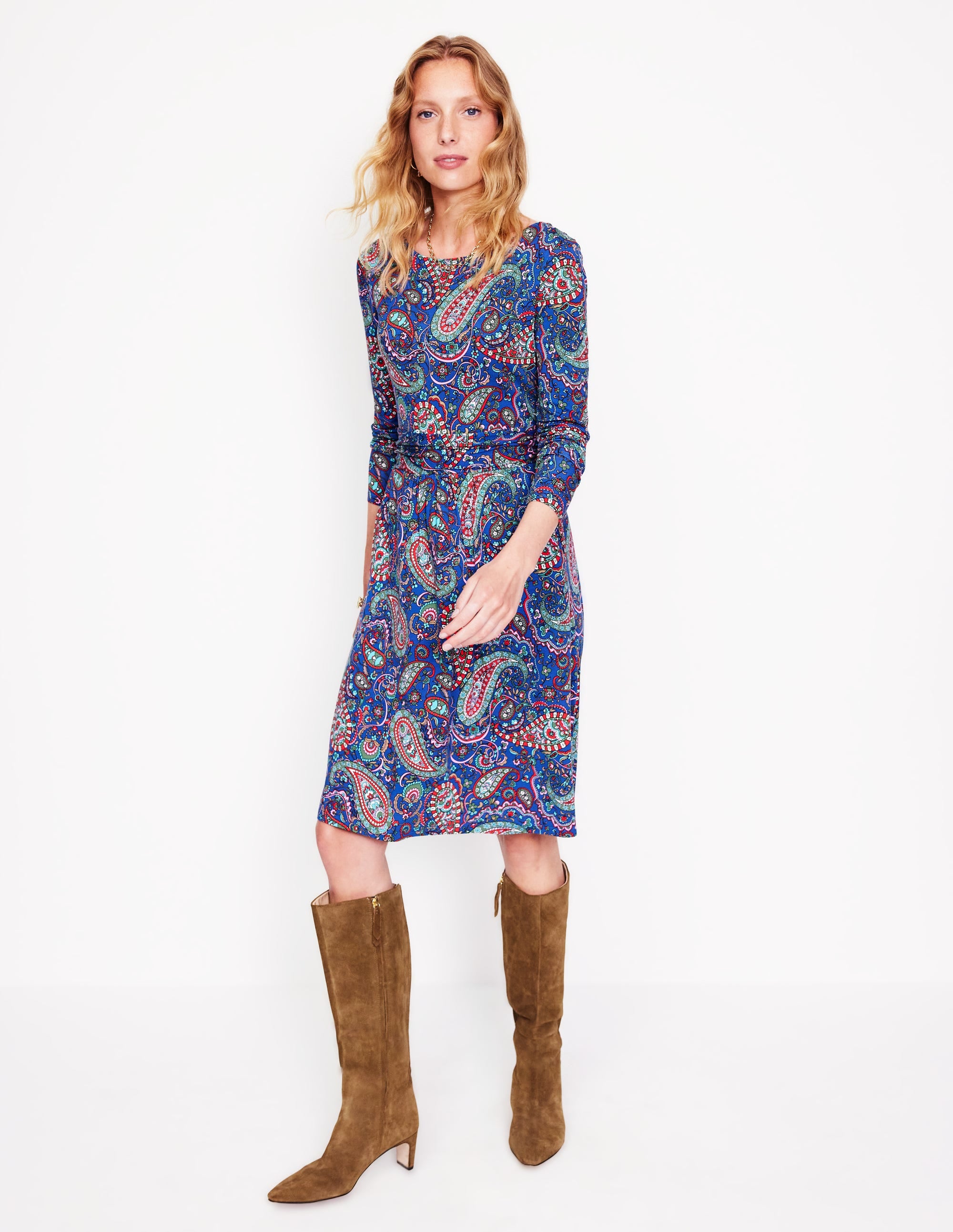 Amelie Long Sleeve Dress-Blue Jay, Paisley Paradise - Image 4