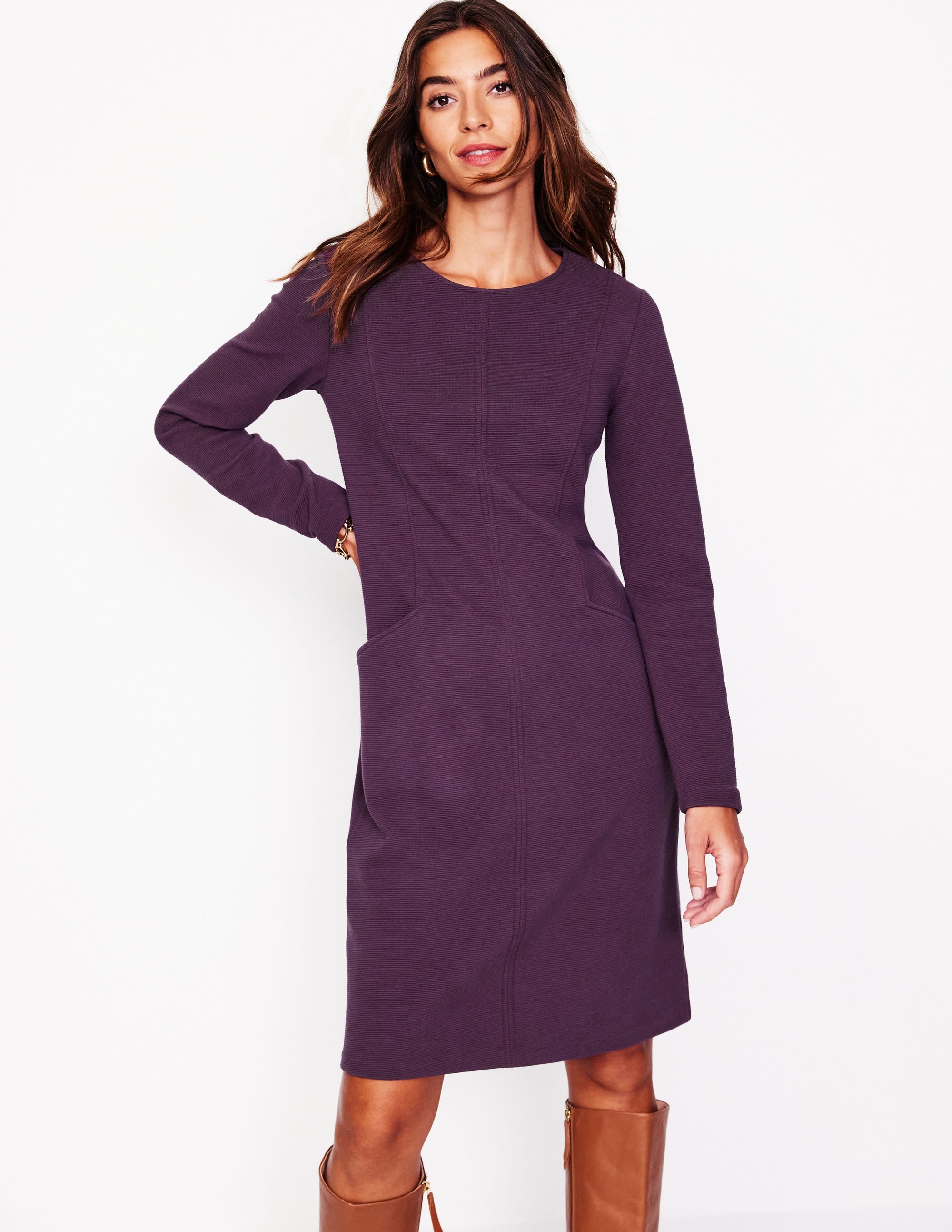 Ellen Ottoman Dress-Damson - Image 1