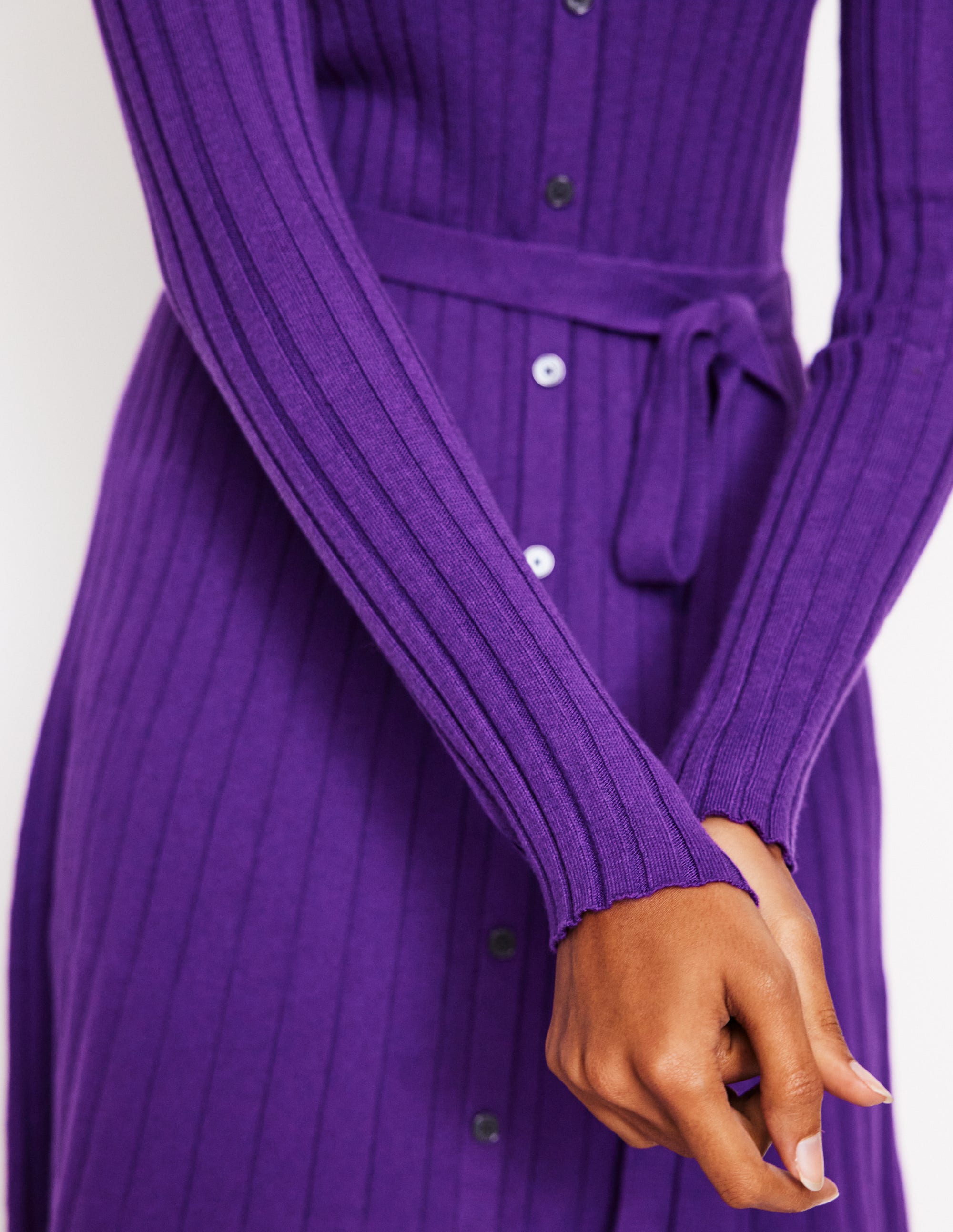 Rachel Knitted Shirt Dress-Amethyst - Image 2