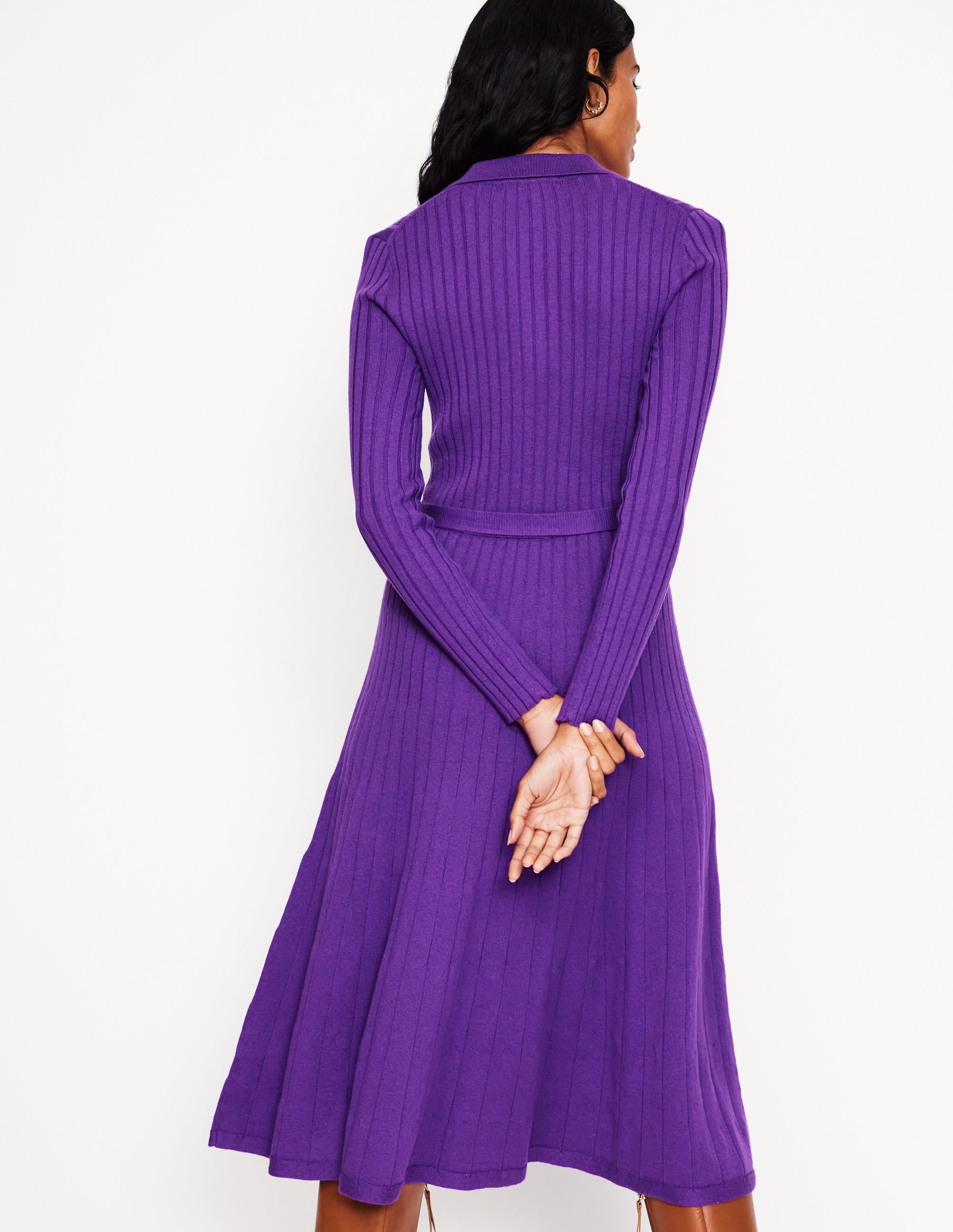 Rachel Knitted Shirt Dress-Amethyst - Image 3
