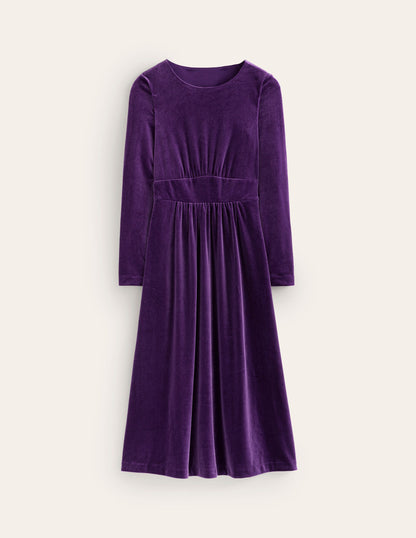 Thea Velvet Midi Dress-Viola