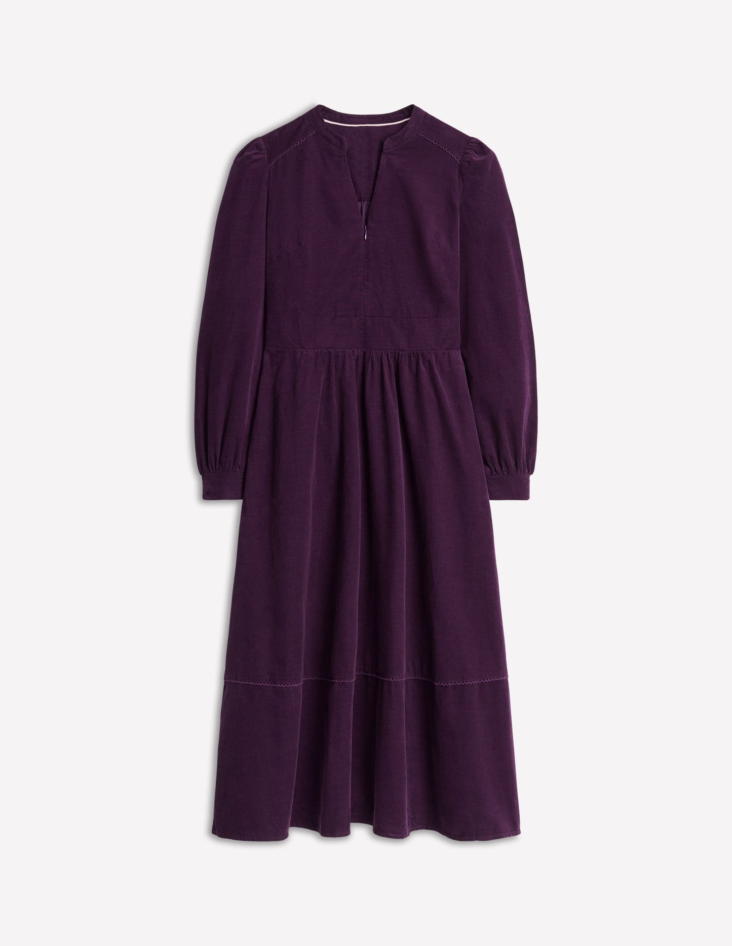 Zoe Zip Up Cord Midi Dress-Damson