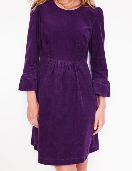 Ora Short Cord Dress-Damson