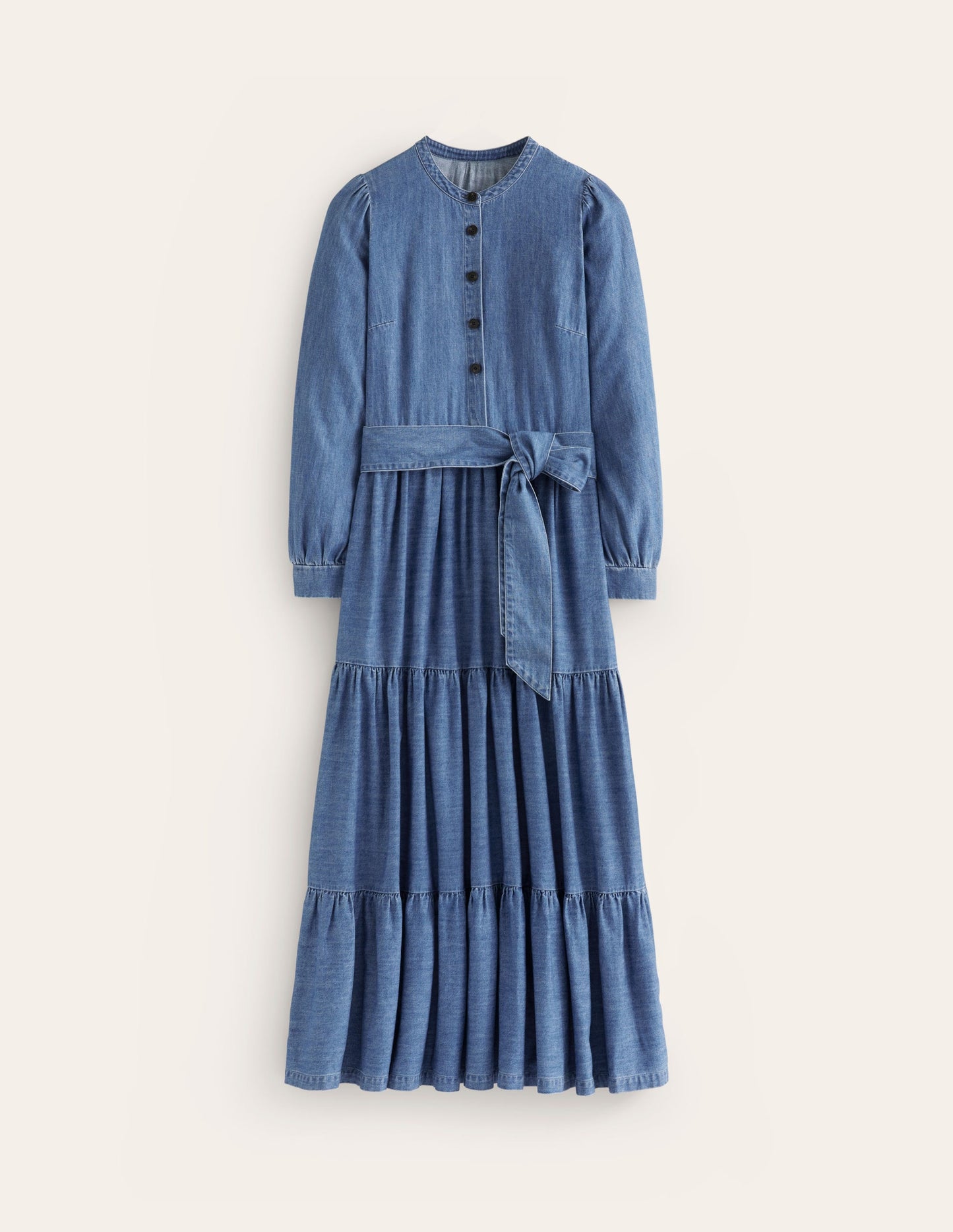 Alba Denim Maxi Dress-Light Vintage Denim