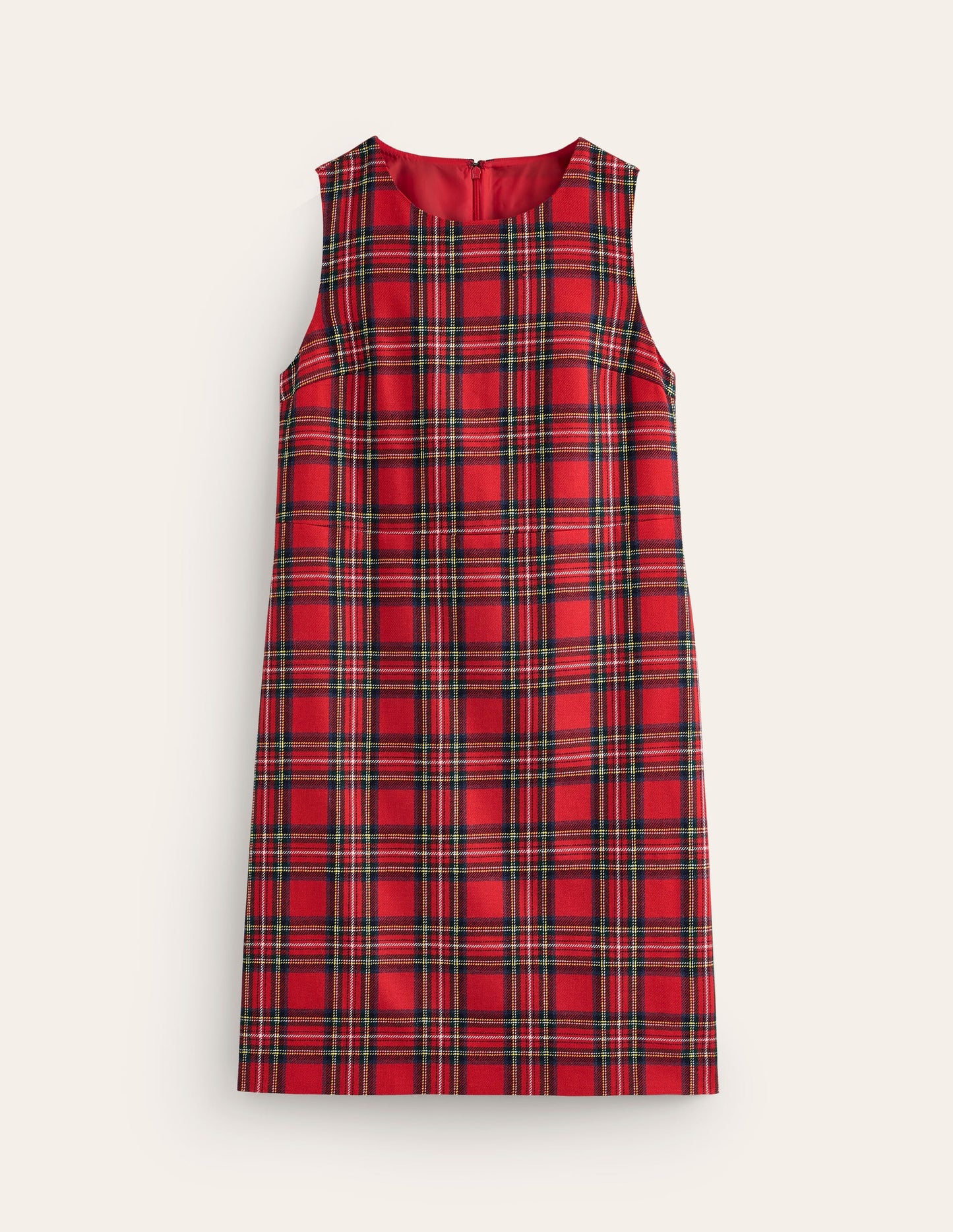 Pia Wool Shift Dress-Red and Blue Check