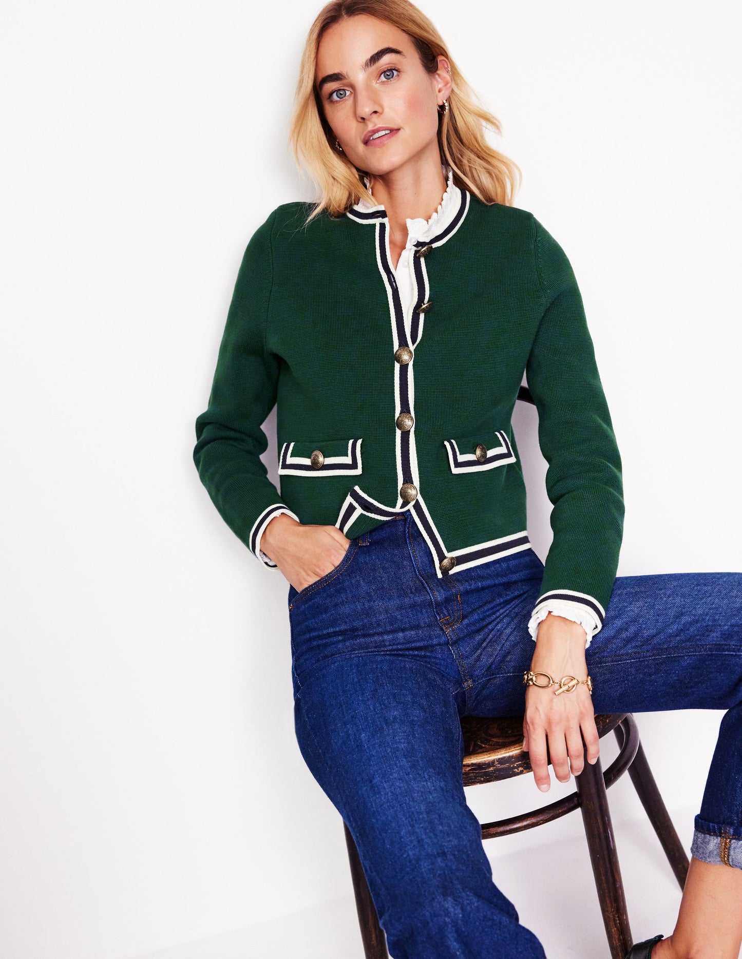 Holly Knitted Jacket-Glade Green