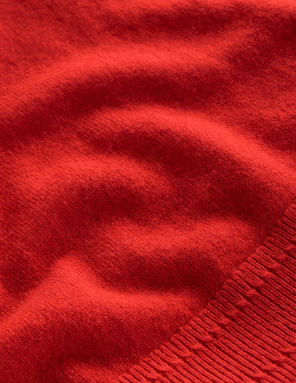 Eva Cashmere Crew Neck Sweater-Rouge Red