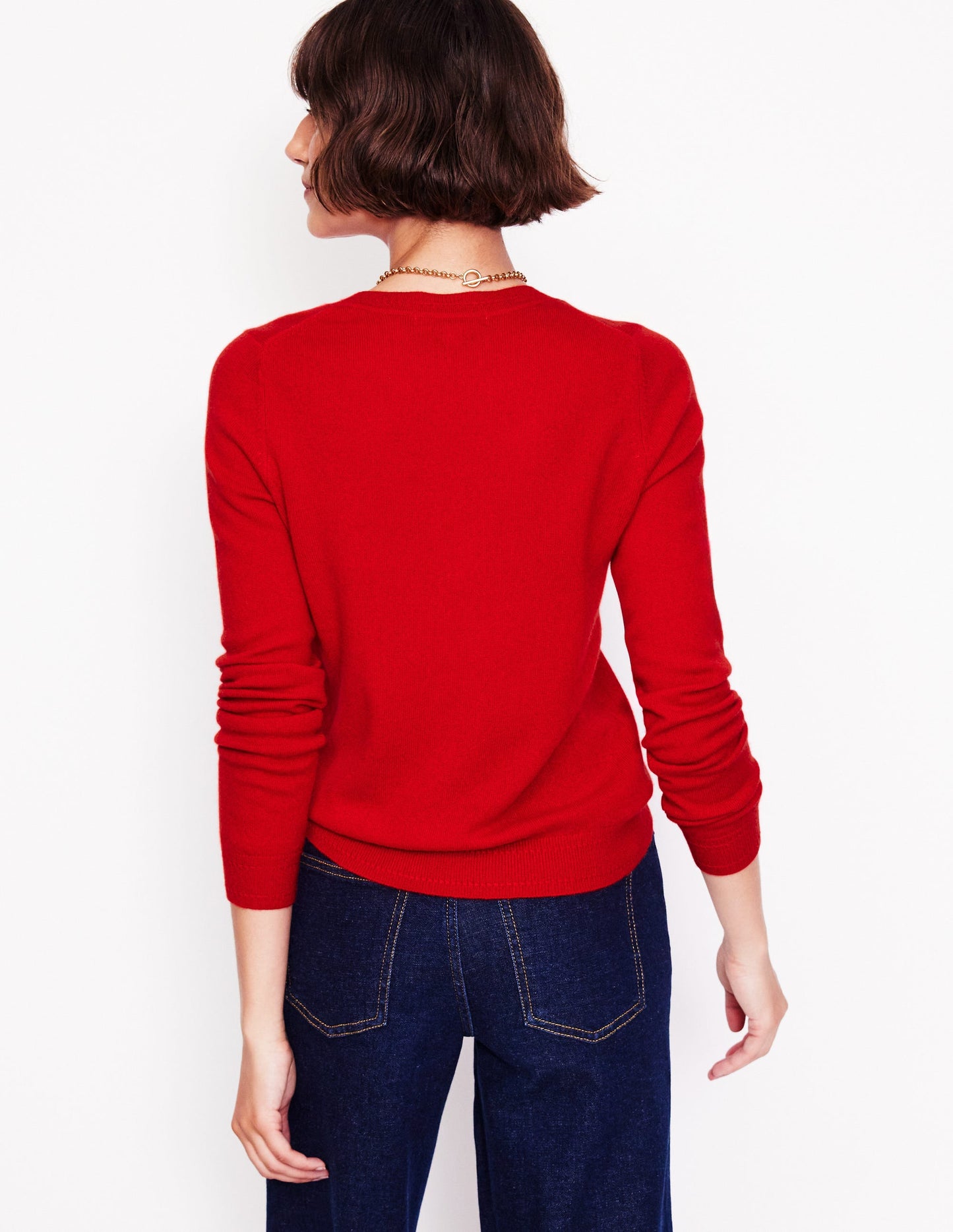 Eva Cashmere Crew Neck Sweater-Rouge Red