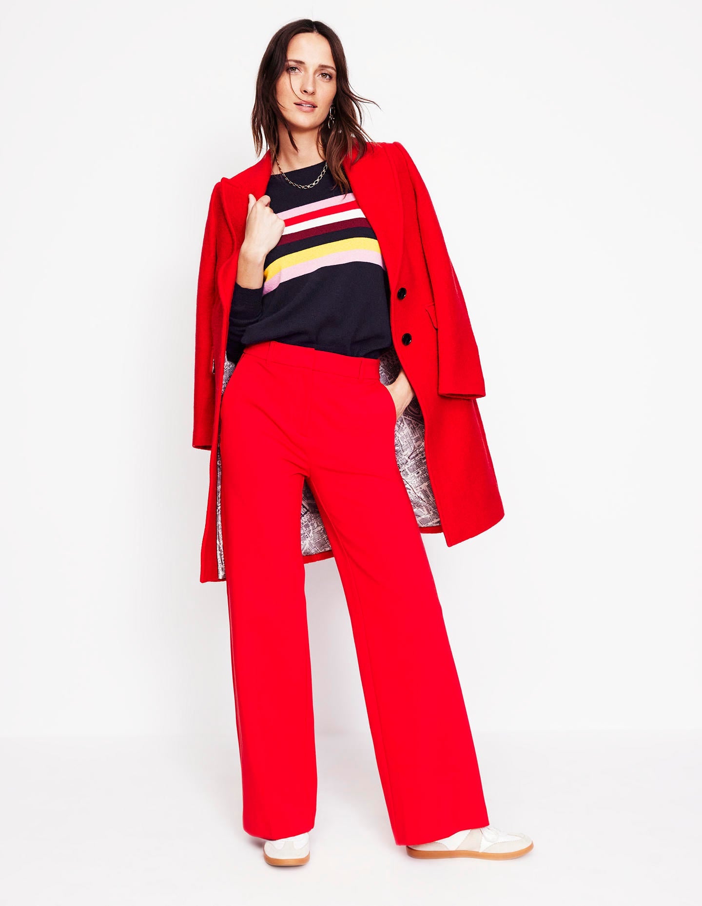 Eva Cashmere Crew Neck Sweater-Navy, Rainbow - Image 4