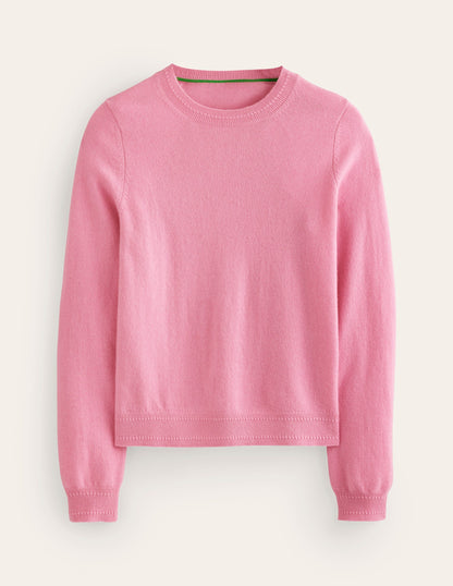 Eva Cashmere Crew Neck Sweater-Old Rose Pink