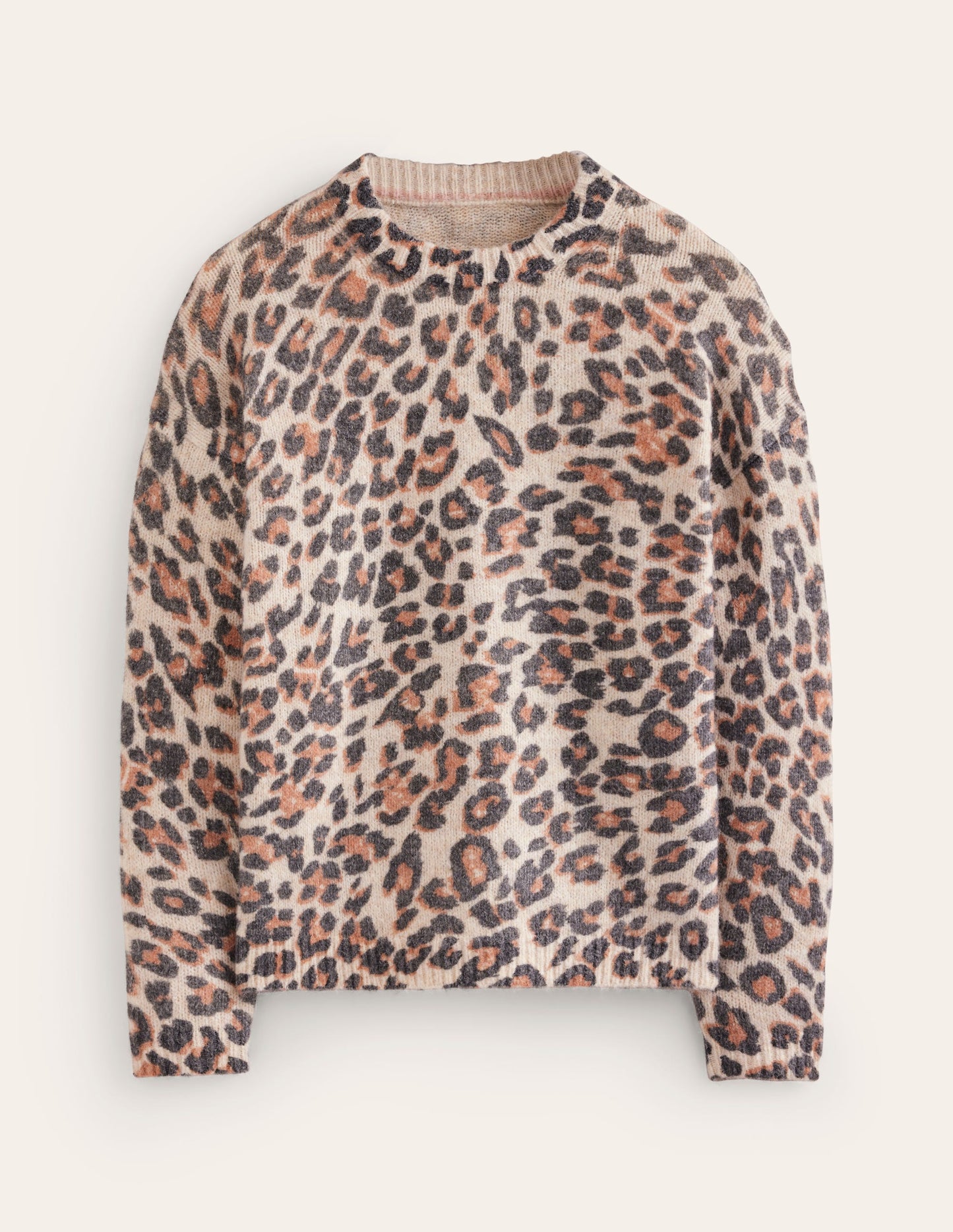 Rosemary Relaxed Sweater-Oatmeal Melange, Leopard