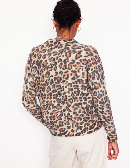 Rosemary Relaxed Sweater-Oatmeal Melange, Leopard