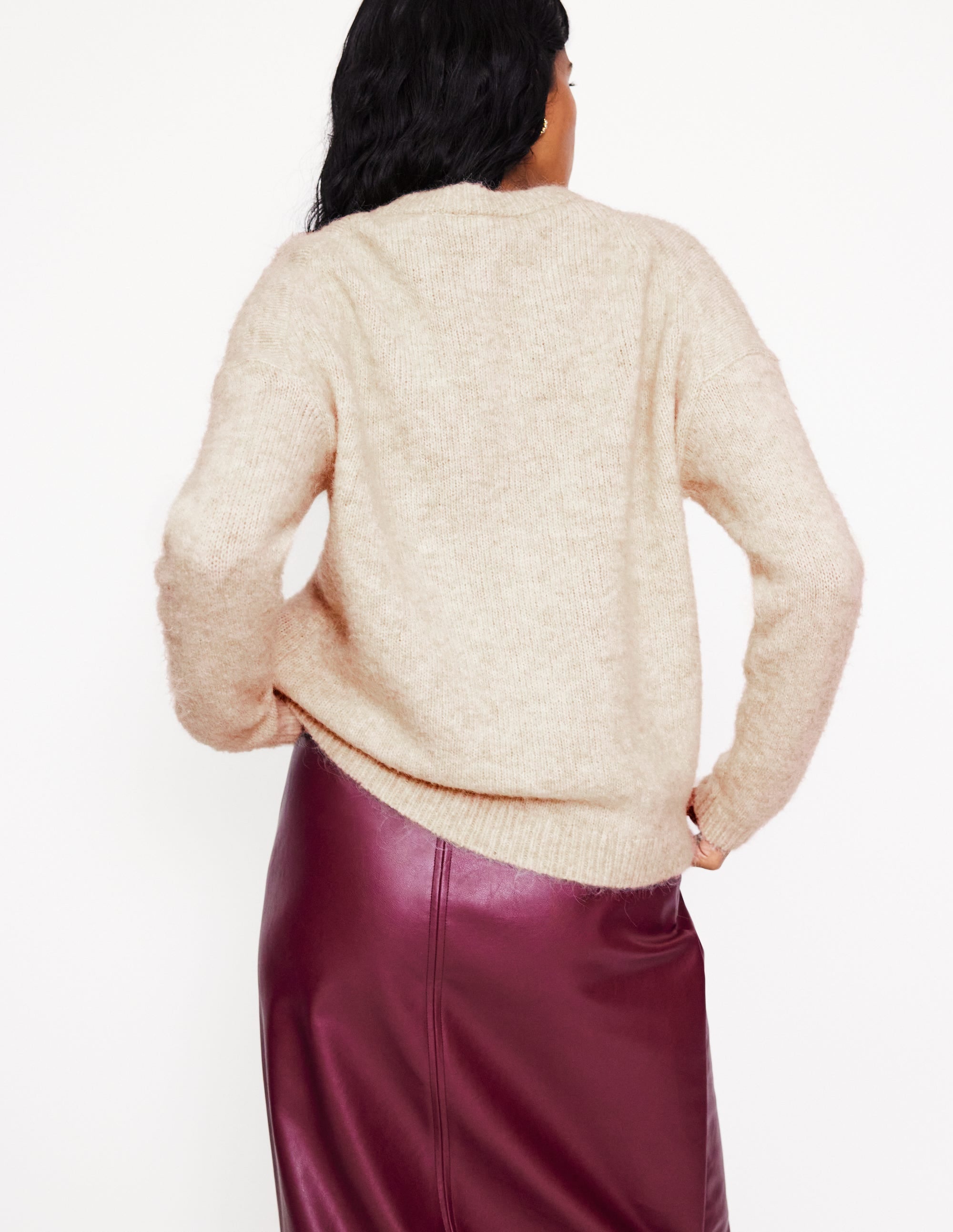 Rosemary Relaxed Sweater-Oatmeal Melange - Image 3