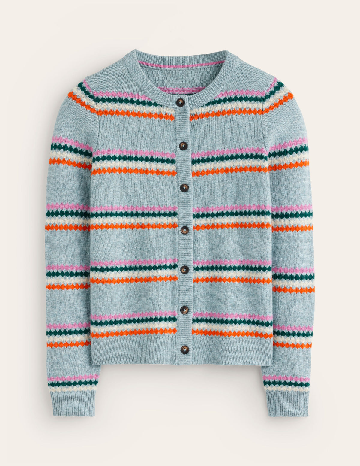 Edie Fair Isle Cardigan-Blue Diamond - Image 7