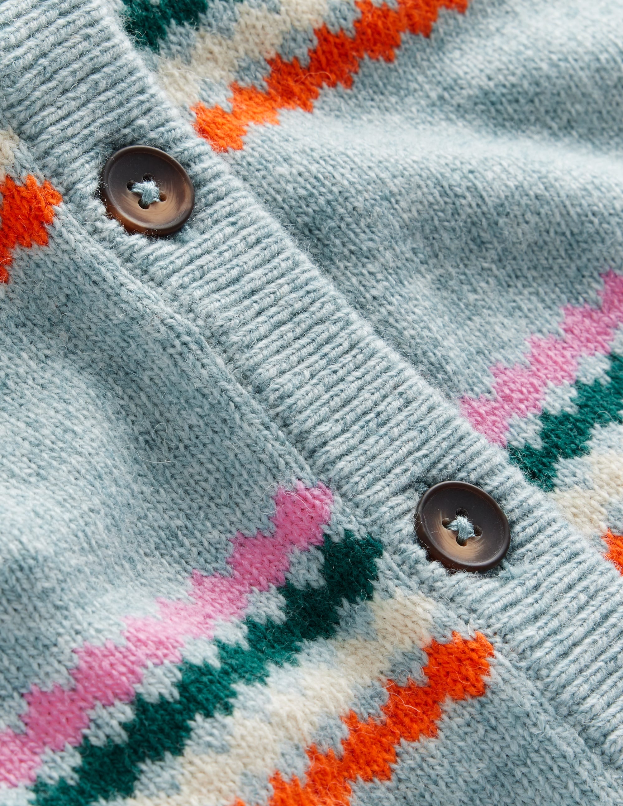 Edie Fair Isle Cardigan-Blue Diamond - Image 8