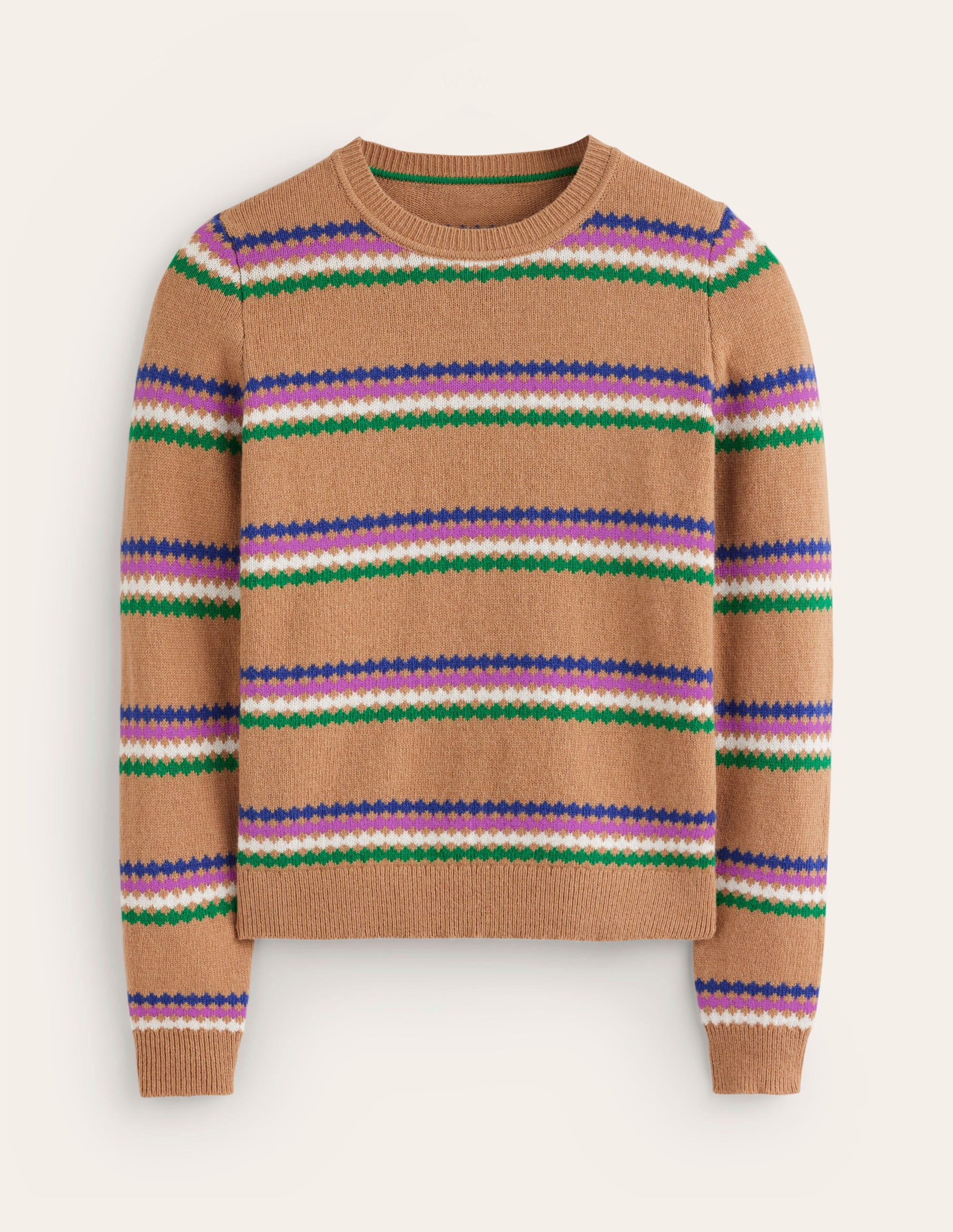 Edie Fair Isle Sweater-Camel Diamond - Image 8