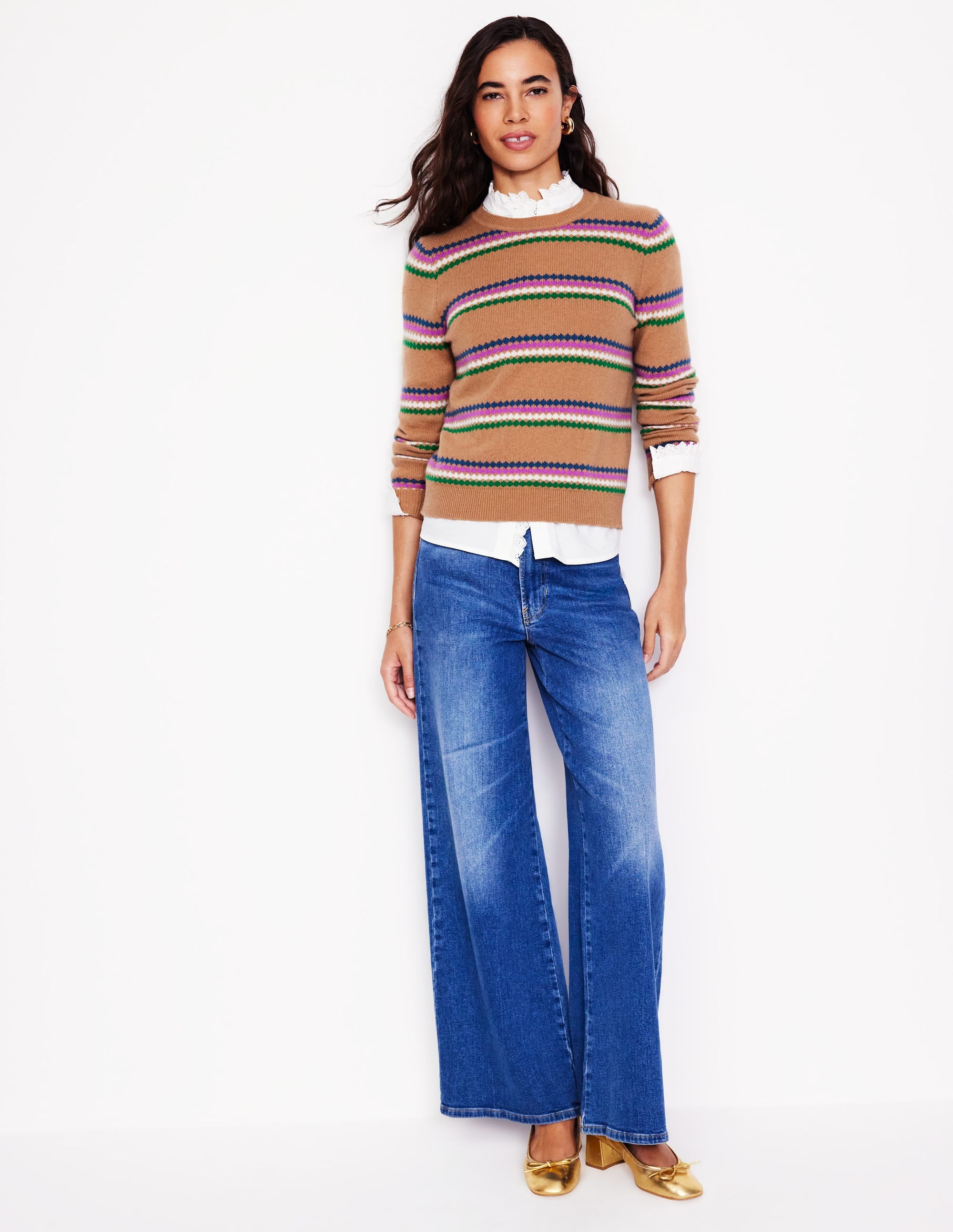 Edie Fair Isle Sweater-Camel Diamond - Image 4