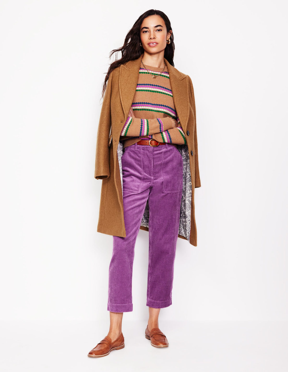 Edie Fair Isle Sweater-Camel Diamond - Image 5