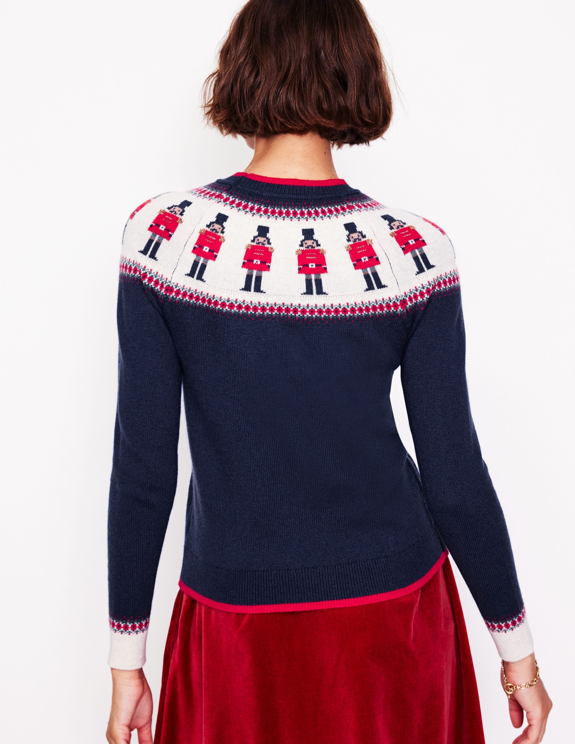 Edie Fair Isle Sweater-Navy, Soldiers - Image 3