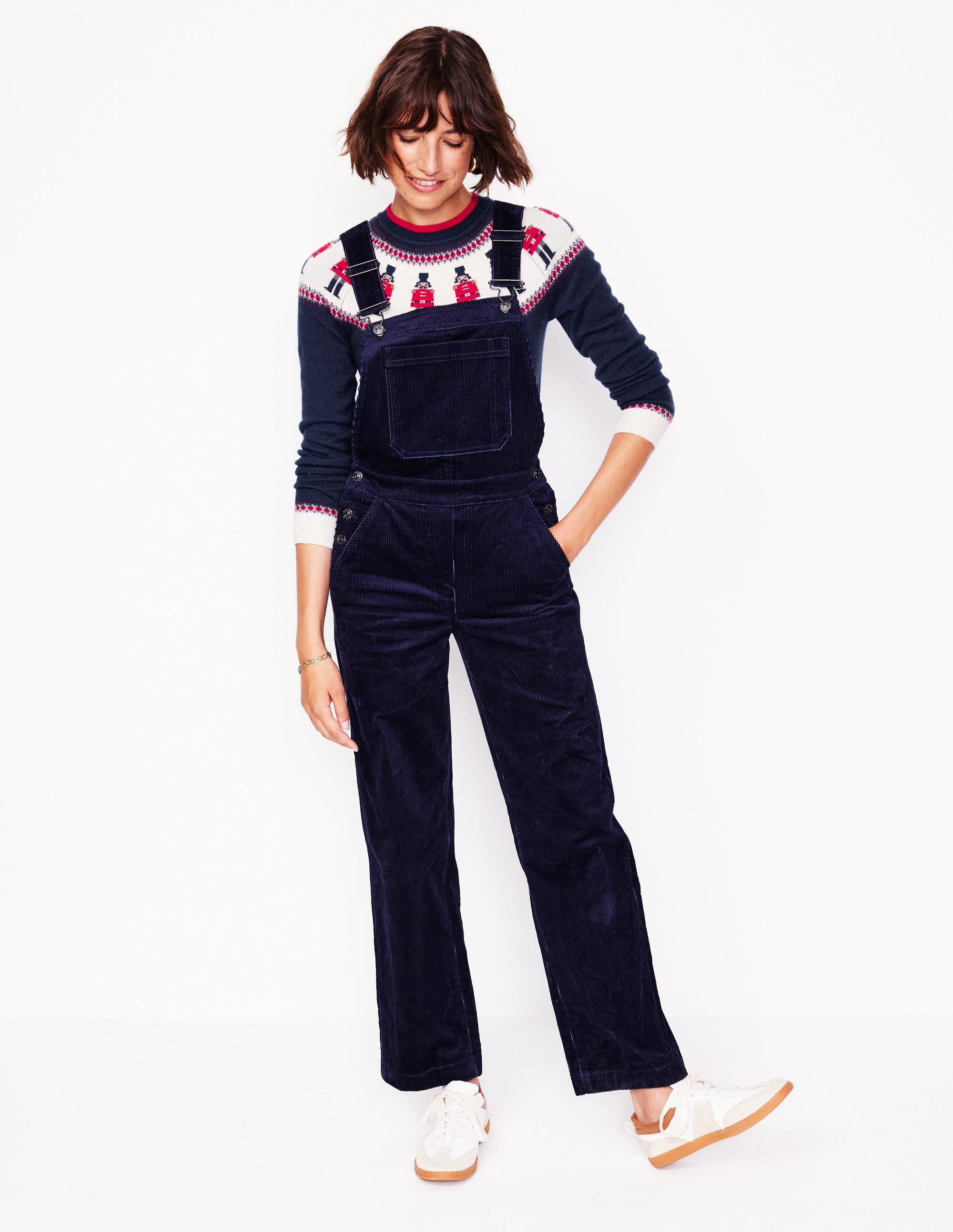 Edie Fair Isle Sweater-Navy, Soldiers - Image 5