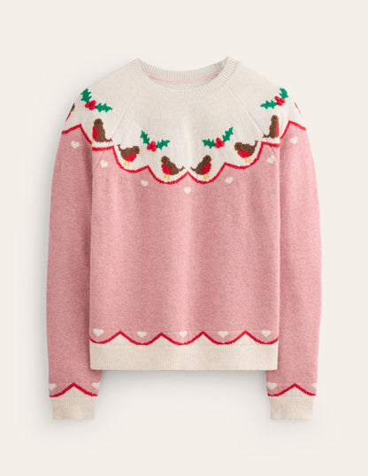 Edie Fair Isle Sweater-Quartz Pink, Robins