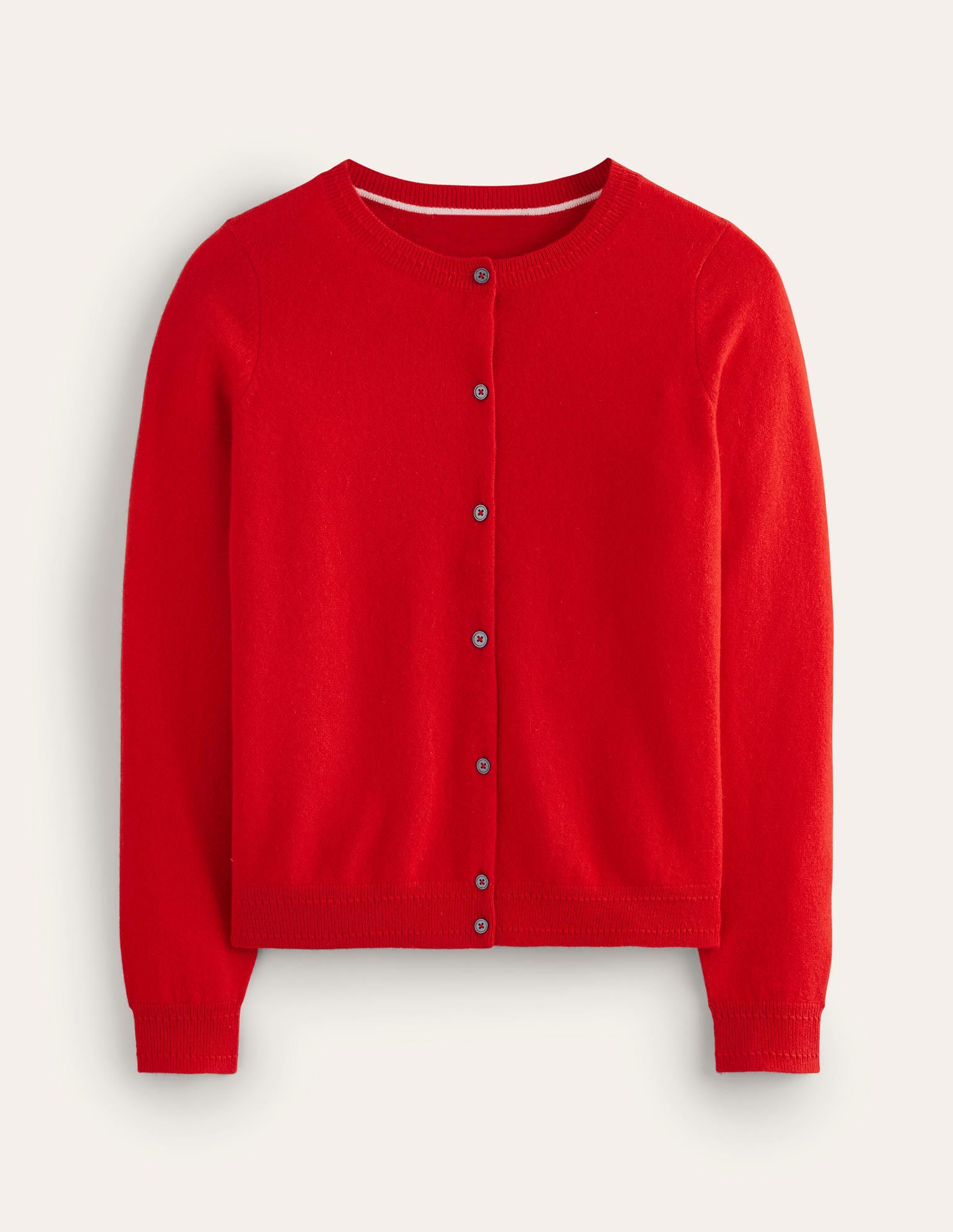 Eva Cashmere Crew Cardigan-Rouge Red-5