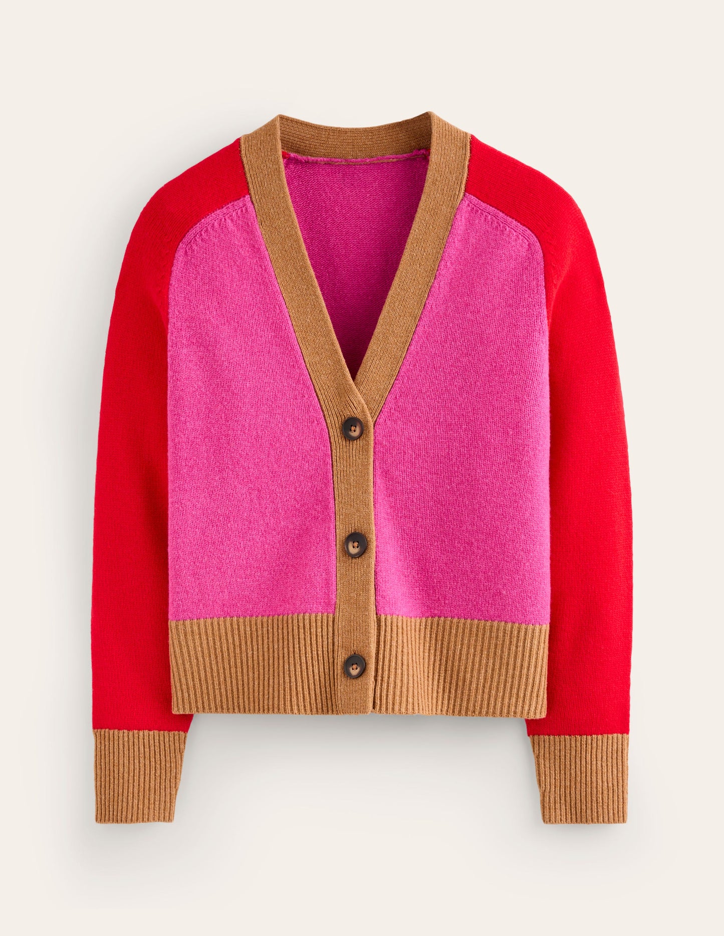 Olivia Merino Cardigan-Party Pink