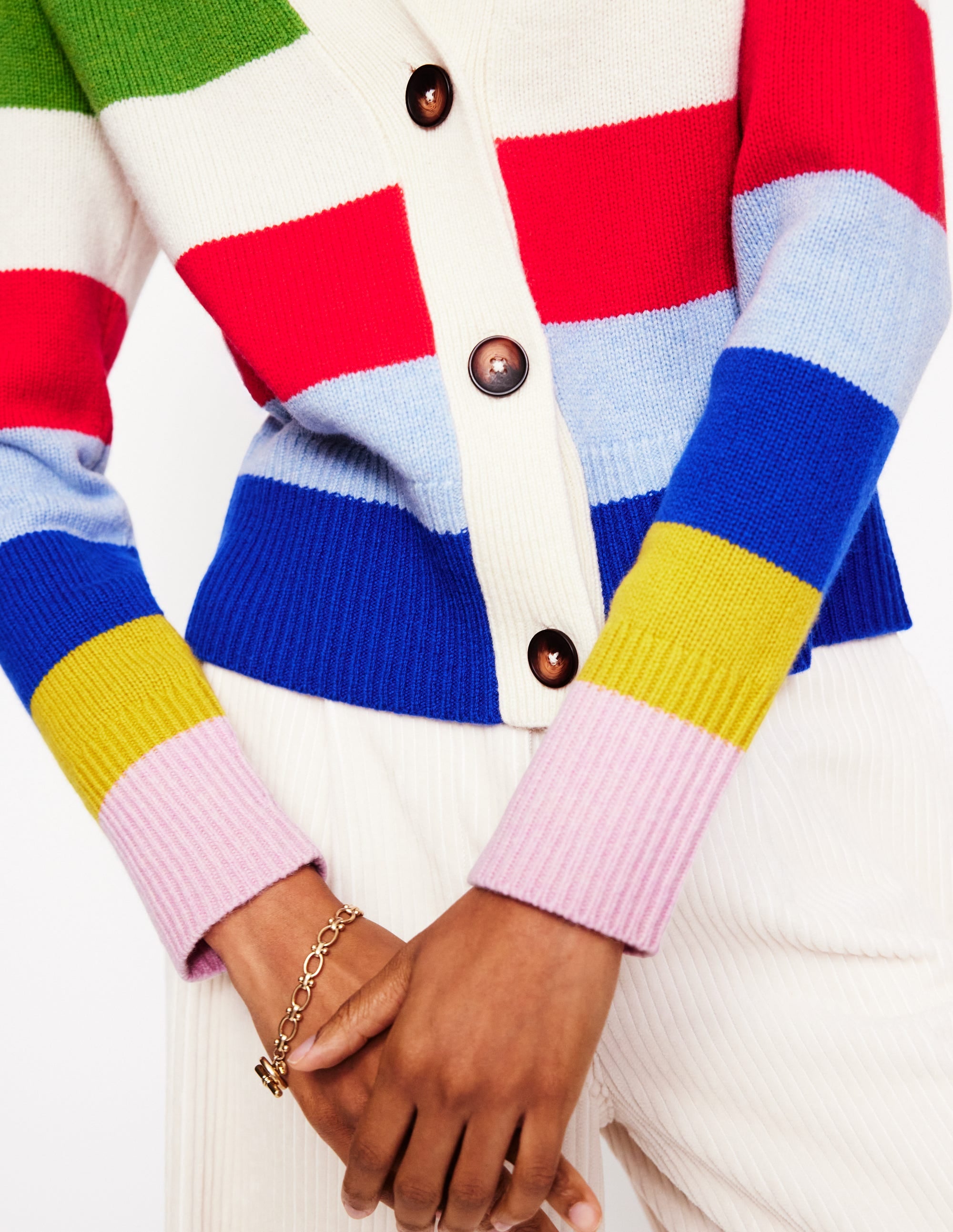 Olivia Merino Cardigan-Multi, Rainbow - Image 2