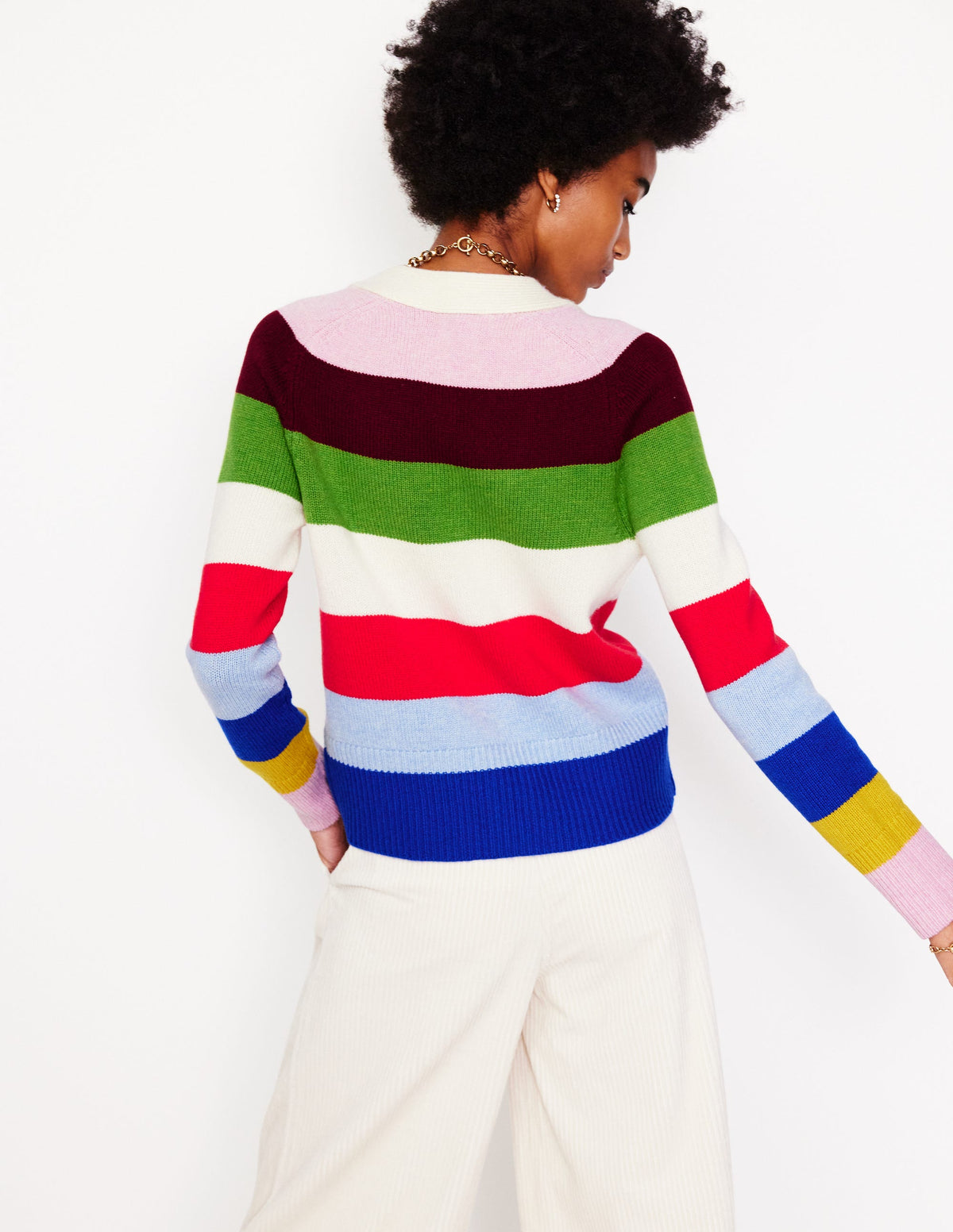 Olivia Merino Cardigan-Multi, Rainbow - Image 3